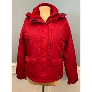 American Eagle Coat Womens M Nylon Hooded Fur Lined Insulated Mountaineer Winter